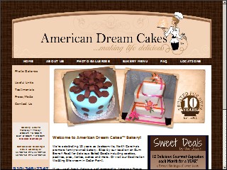 Web site www.americandreamcakes.com, American Dream Cakes