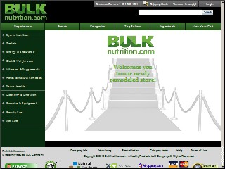Web site www.bulknutrition.com, Unlimited Nutrition